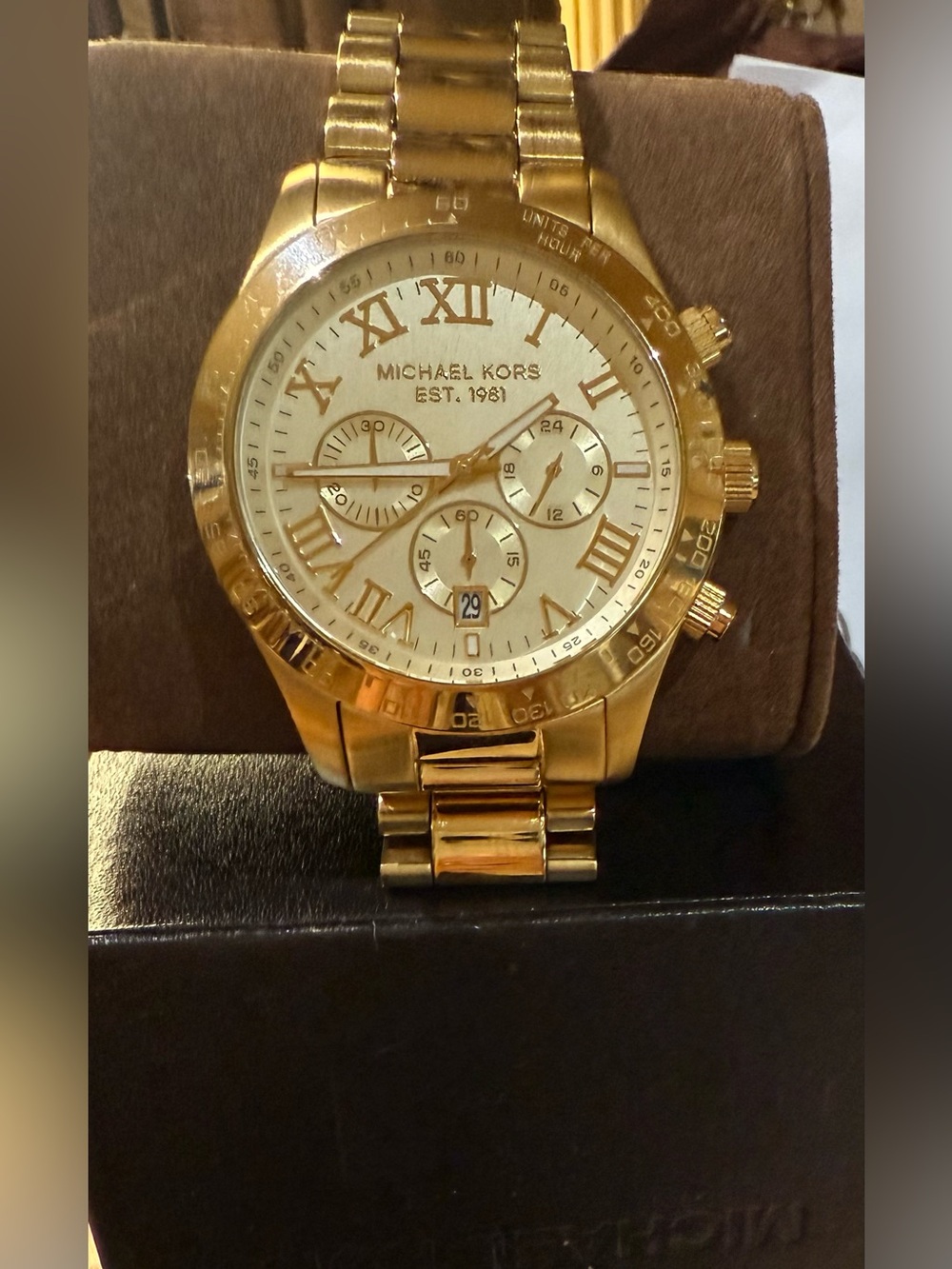 Michael Kors Gold Chronograph Bracelet Watch with Roman Dial